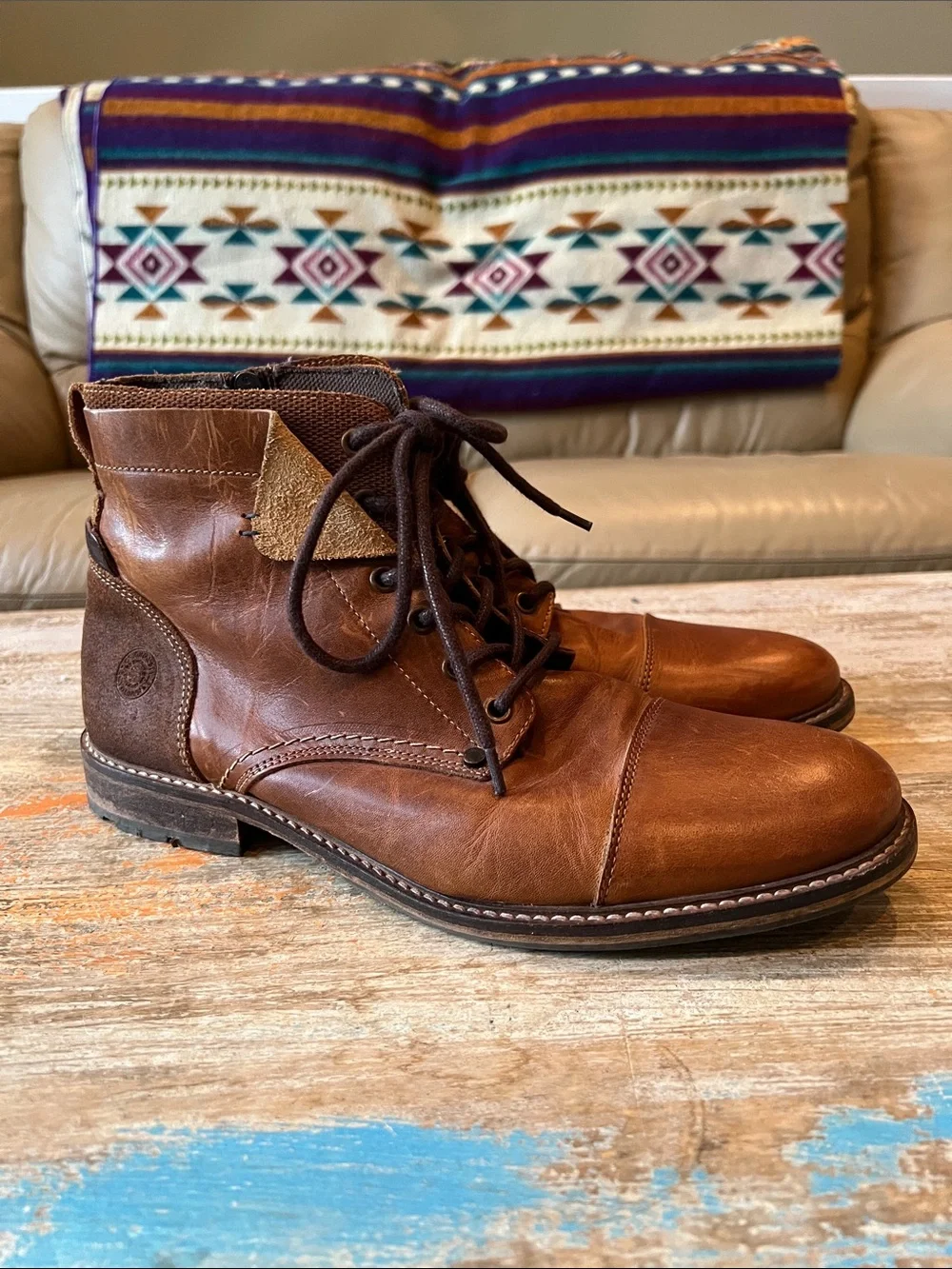 Bullboxer Kelden Men’s Leather Boots Size US 10 EU 43